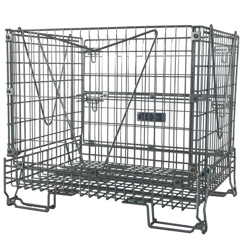 Heavy-Duty Metal Storage Pallet Cage for Efficient Organization