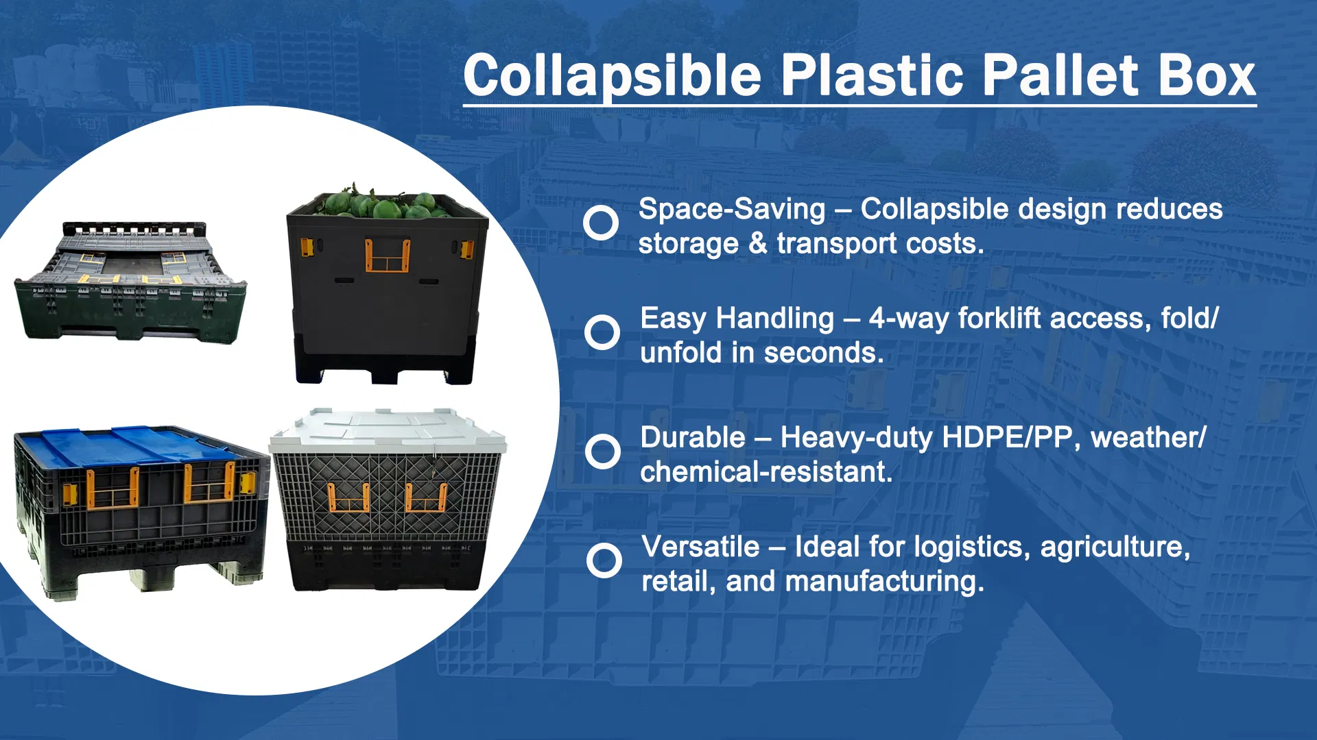 Plastic Pallet Storage Bin Container Overview