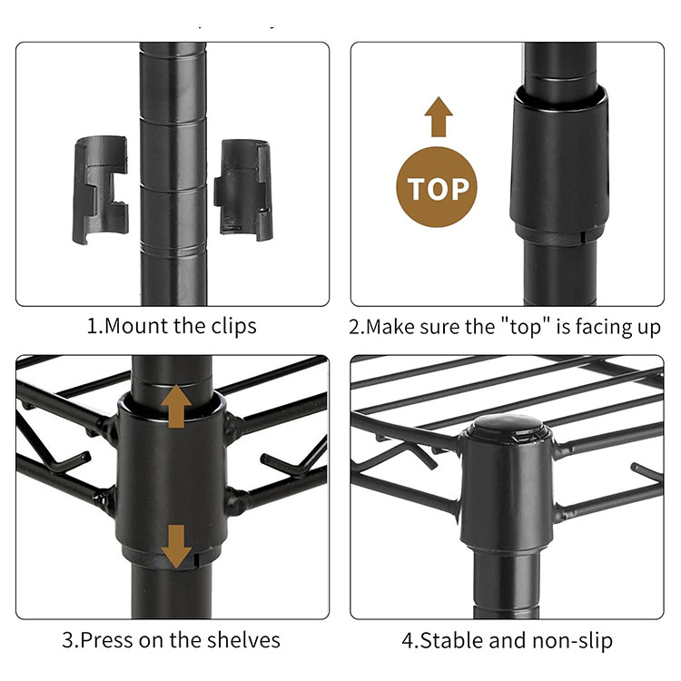 Heavy Duty Stainless Steel Wire Mesh Mobile Storage Rack for Garage Storage