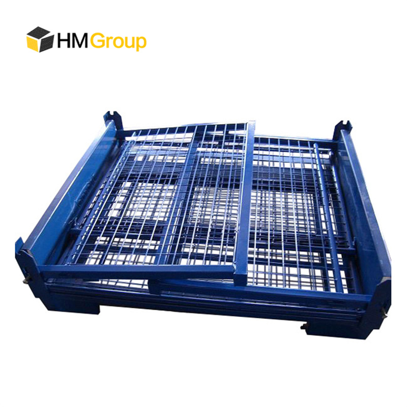 Welded Warehouse Folding Forklift Steel Wire Mesh Stillage Container Bin