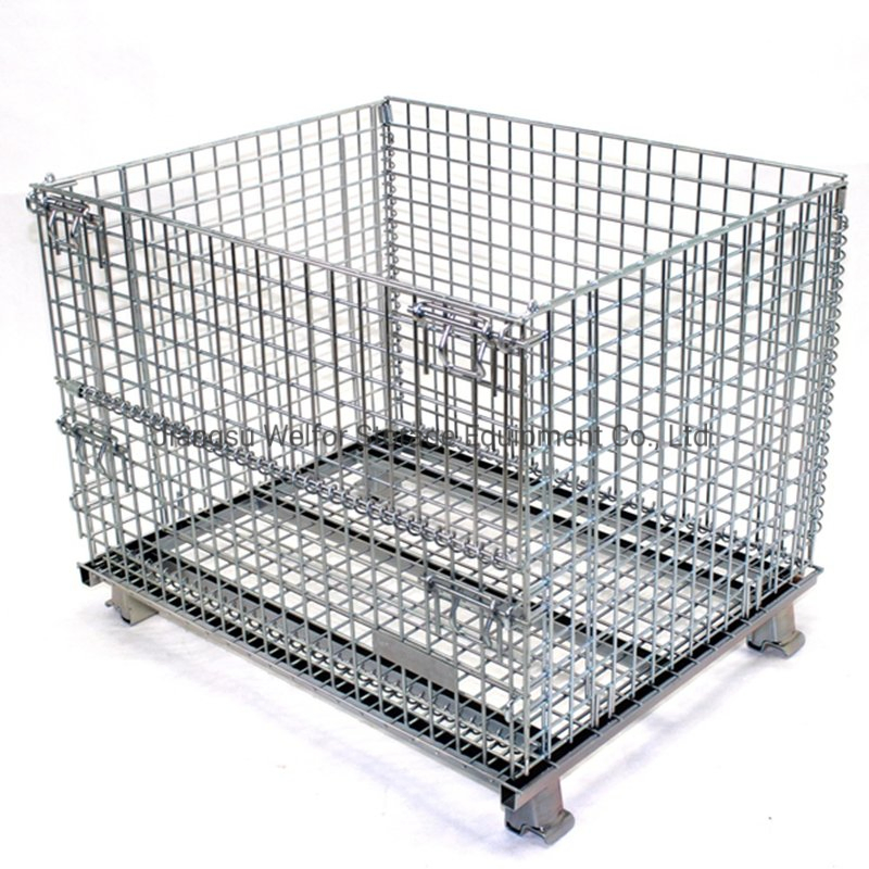 Heavy Duty Steel Collapsible Wire Mesh Pallet Stillage for Warehouse Storage