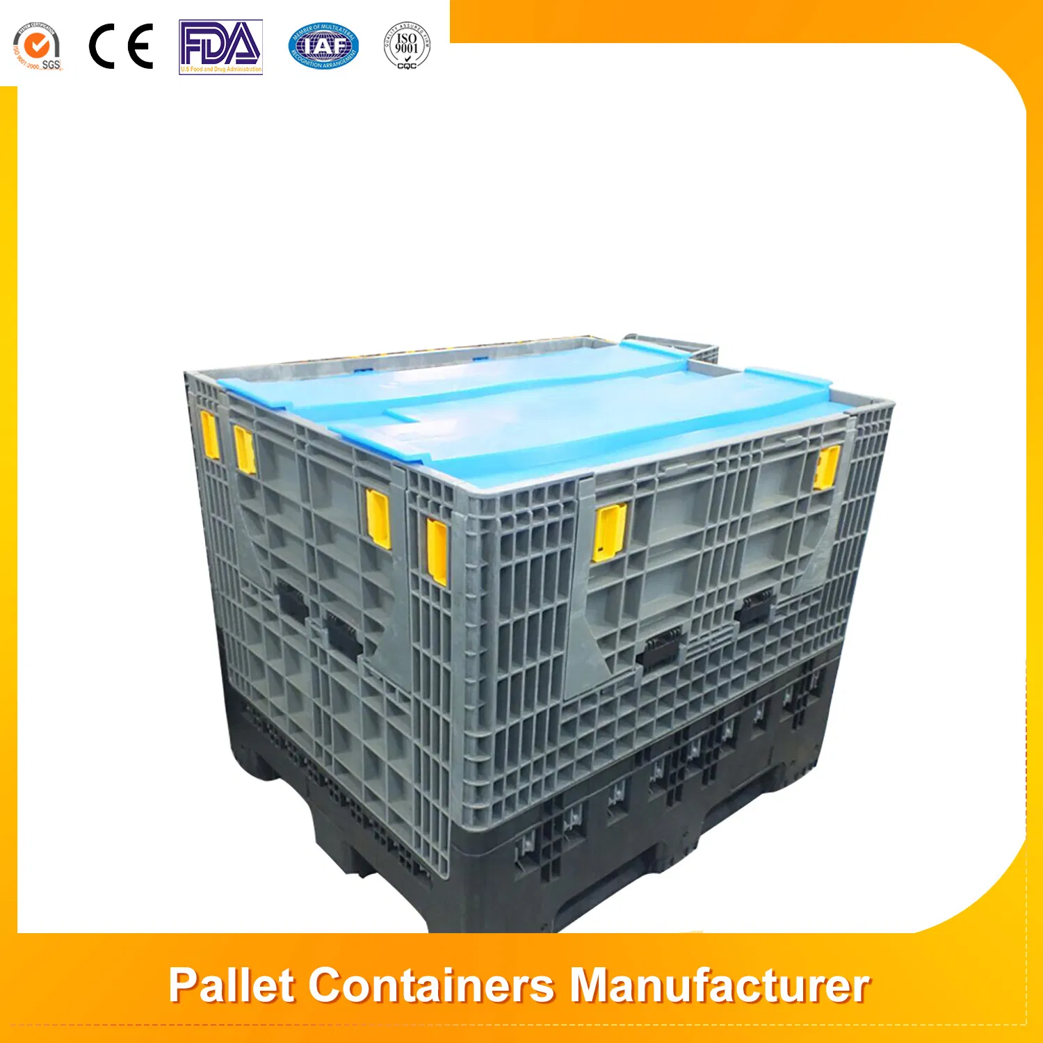 High quality Large Industry Plastic Storage Stackable Pallet Container for Warehouse