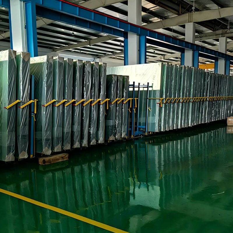 Space-Saving Mobile Glass Sheet Storage Rack for Efficient Organization