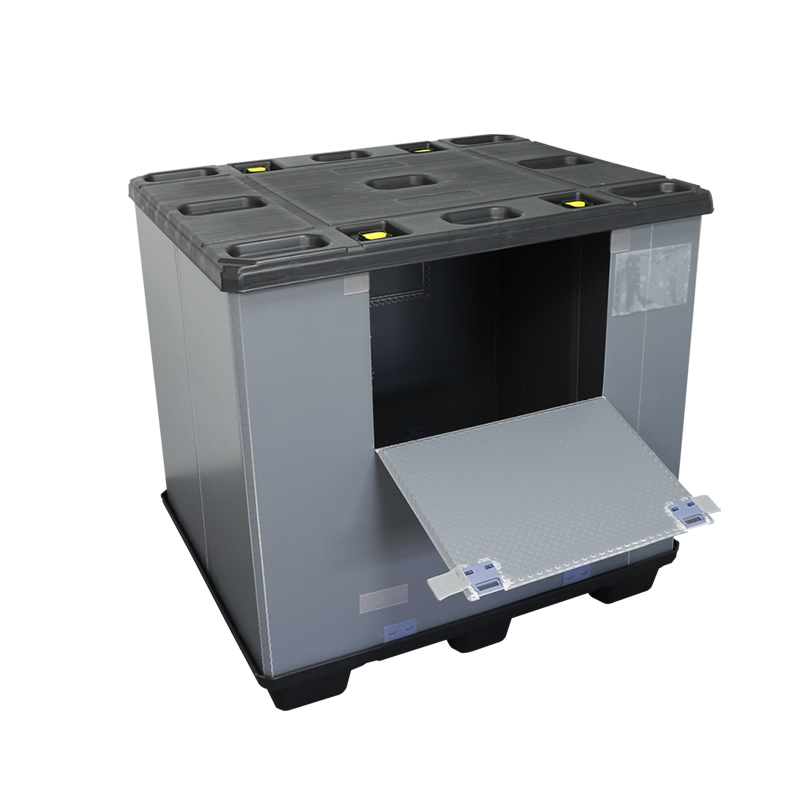 Gaylord Reusable Foldable Collapsible Pallet Container with Stackable Lid for Large Bulk Packs Storage Shipping