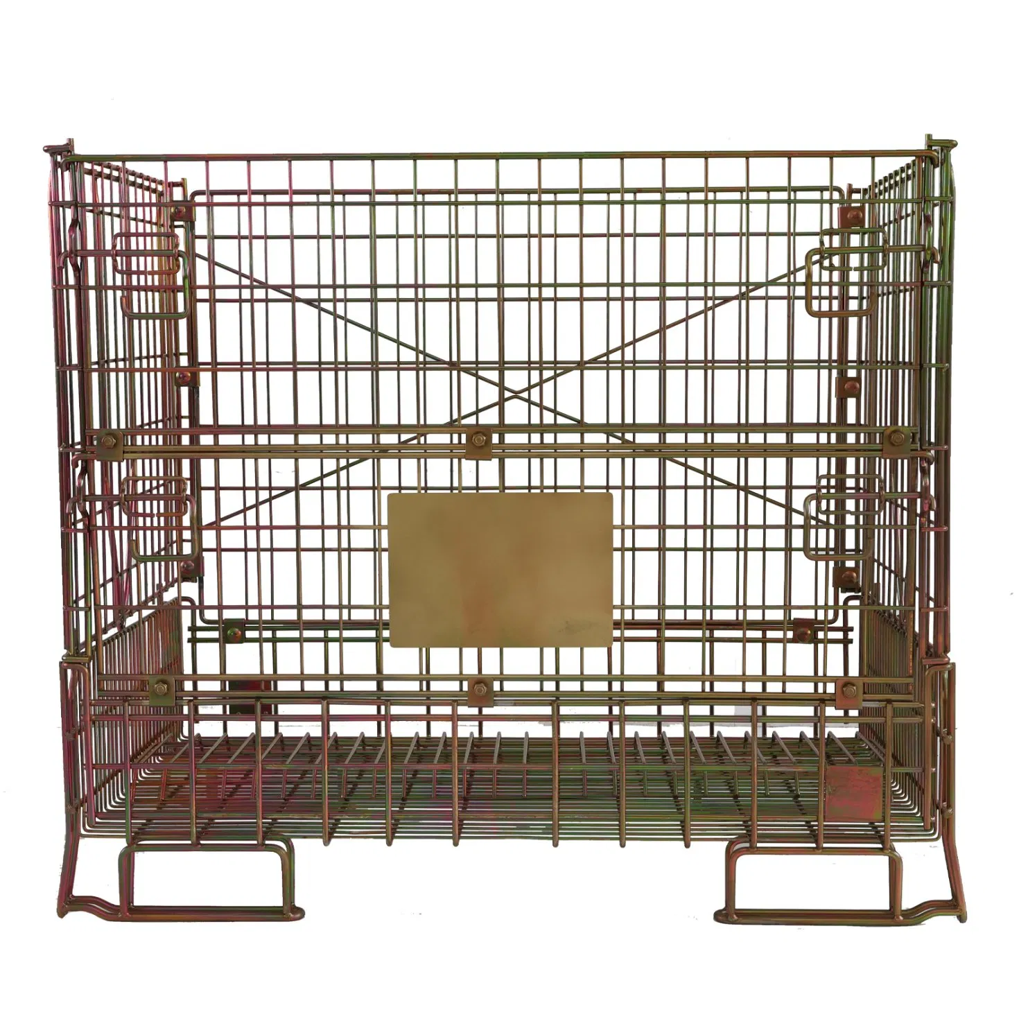 Factory Price Foldable Wire Mesh Metal Pallet Folding Warehouse Lockable Storage Cages