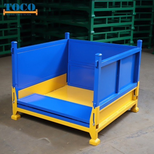 Factory Supply CE Certified Foldable Stackable Customized Steel Metal Box Pallet Container