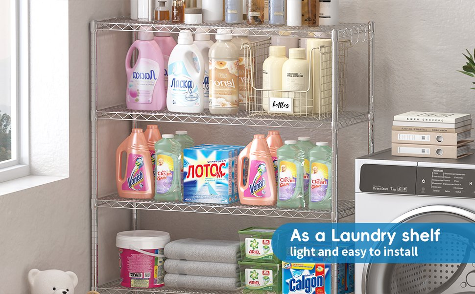 Heavy-Duty Chrome Wire Shelving Unit with Locking Casters for Industrial Storage