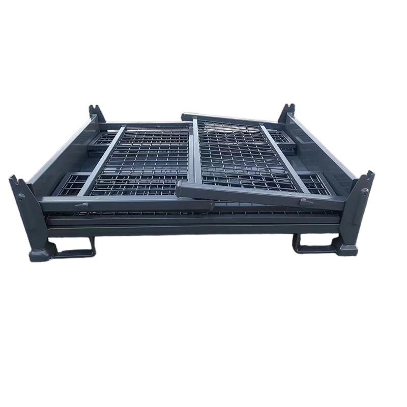 Foldable Stackable Metal Powder Coated Cage Gitterbox for Transportation Warehouse Storage