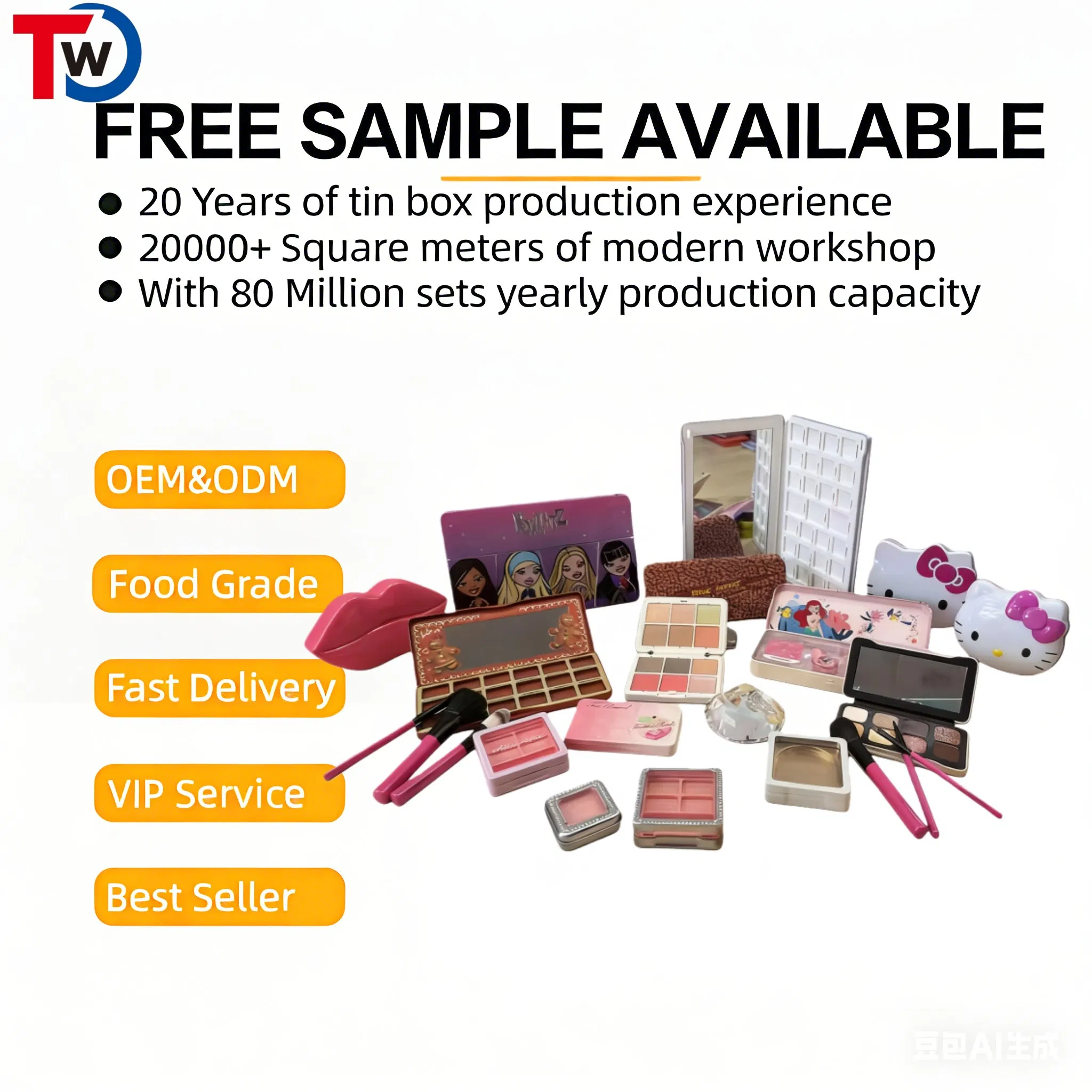 Cosmetics Eyeshadow Palette Packaging Iron Tin Box