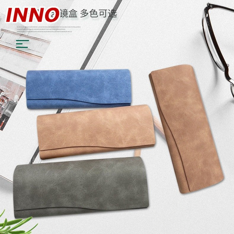 Inno-T170 Manufacturer Direct Selling Retro Marble Pattern PU Leather Iron Glasses Box; Free Custom Logo Eco-Friendly