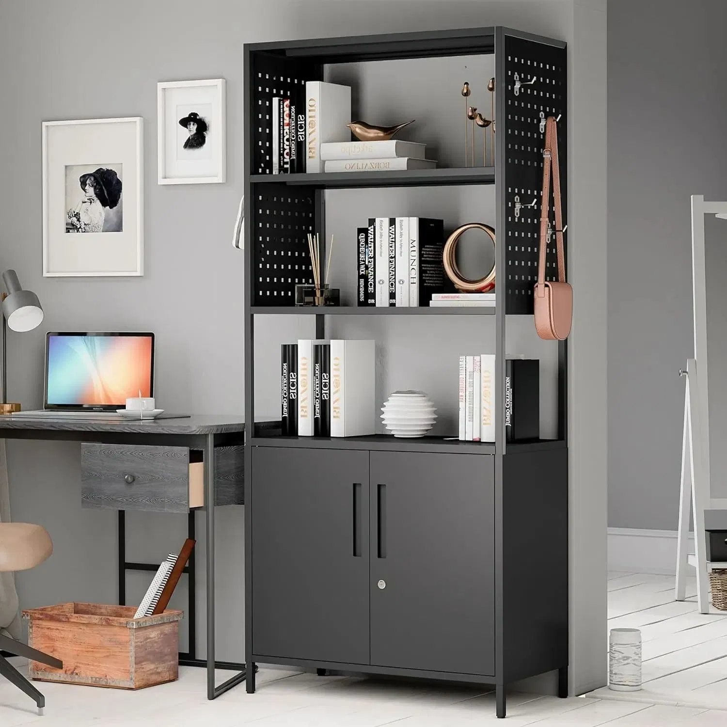 Metal Shelving Unit for Home Office Organization and Storage Solution