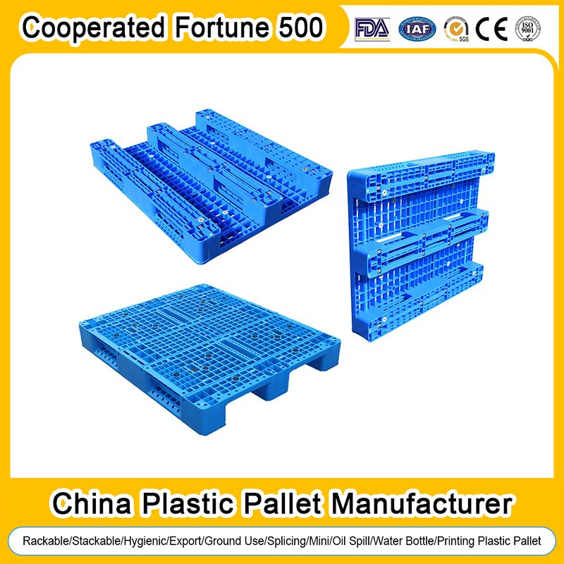 China Plastic Pallet Manufacturer HDPE Heavy Duty Warehouse Storage Industrial Euro One 4 Way Export Oil Spill Containment IBC Printing Hygienic Flat Pallet