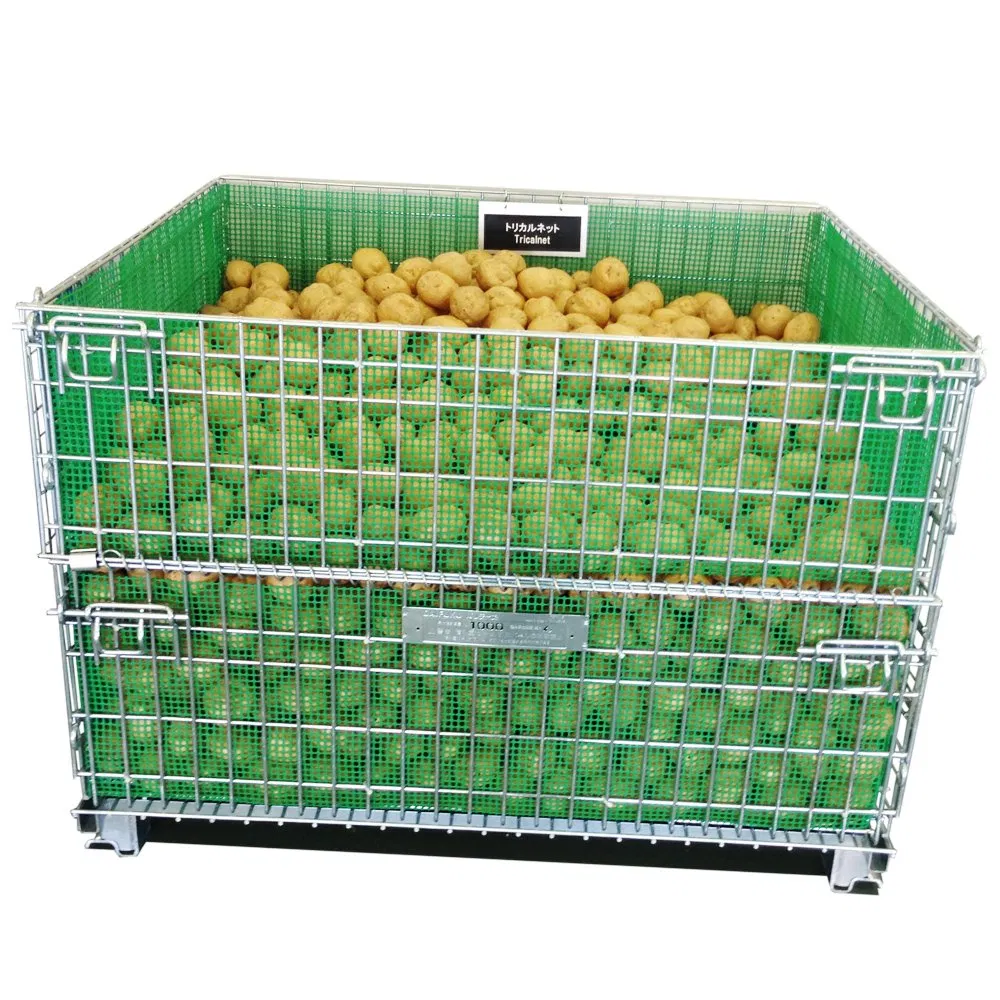 Storage Cage Collapsible Galvanized Wire Mesh Cages Steel Metal Weld Logistic Steel Storage Containers with Lid