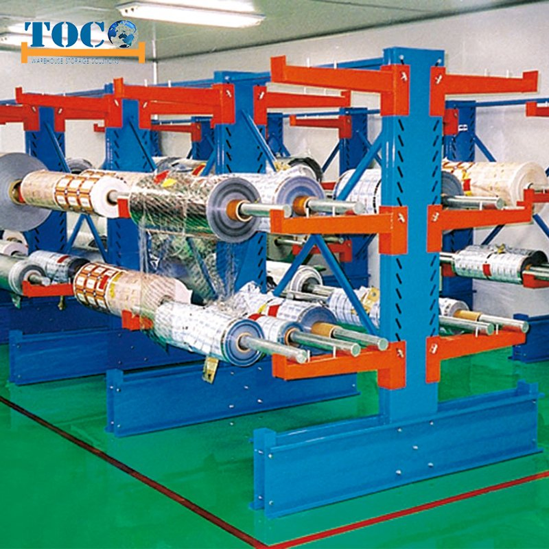 CE Heavy Duty Industrial Single or Double Sided Galvanized Mobile Steel Pipe Timber Storage Metal Rack Structure Cantilever Warehouse Racking with Roof