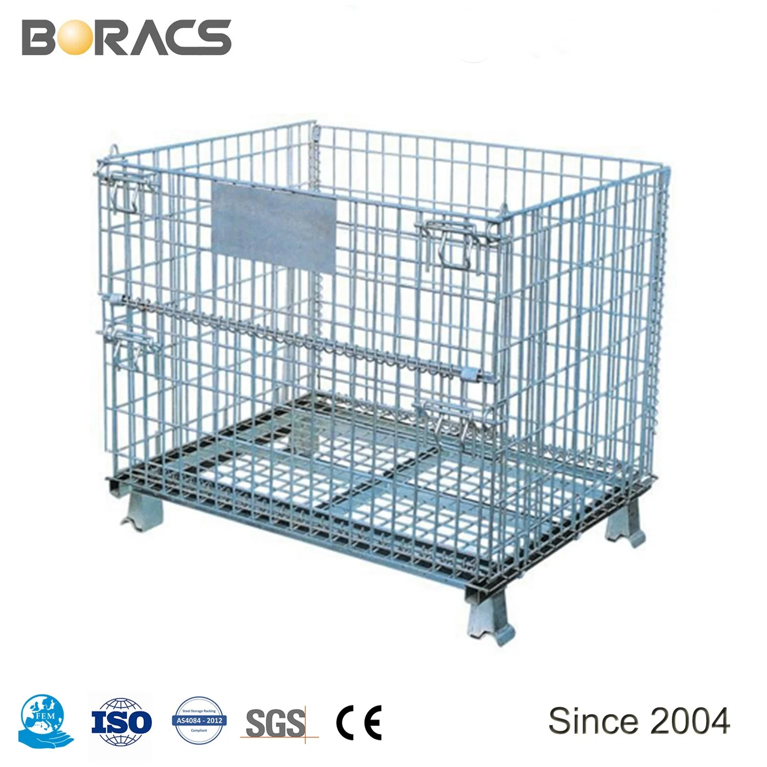 Heavy Duty OEM and ODM Q235 High Capacity Storage Warehouse Mesh Box Wire Cage/Metal Bin Storage Container