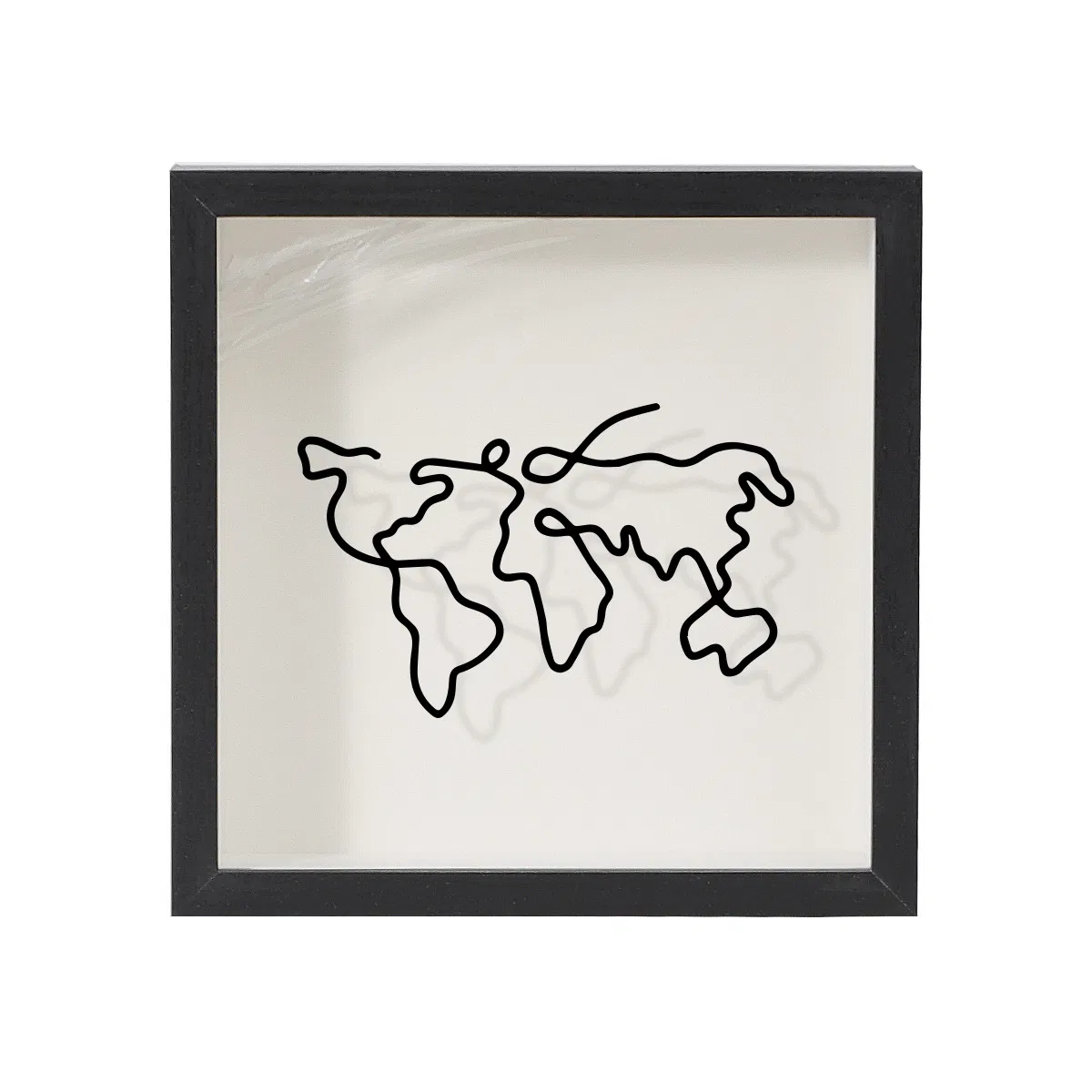 Natural Wood Shadow Box Frame Black &amp; White Print Slot with Iron for Travel Ticket Collection Photo Display &amp; Storage