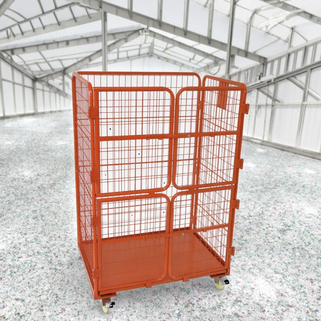Durable Utility Roll Cage Cart with Protective Plastic Liners