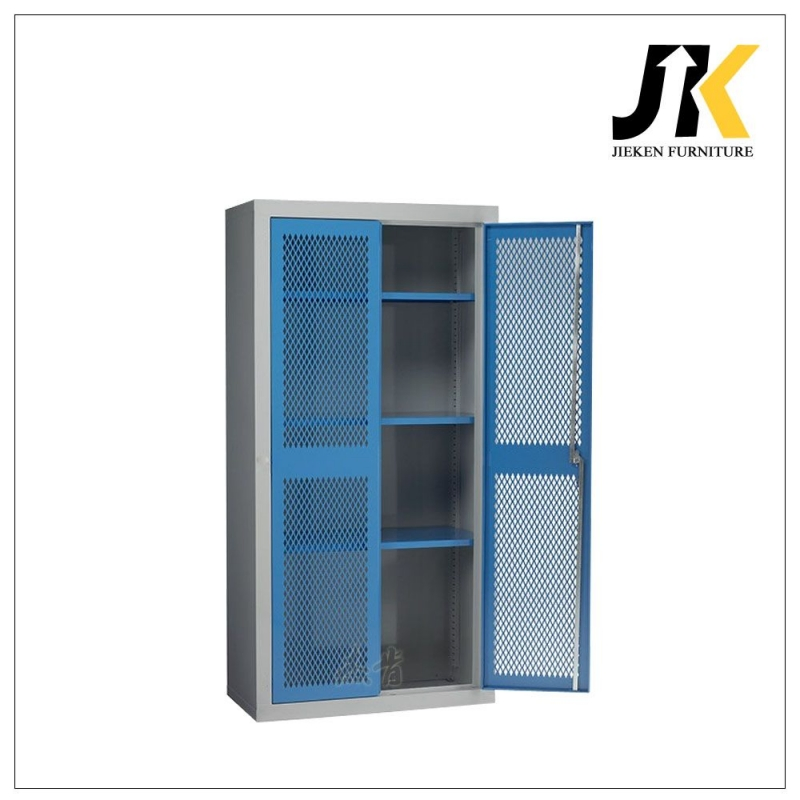 Mesh Door Metal Storage Cabinet Lockable Steel Office Cupboard Steel Tool Cabinet Locker