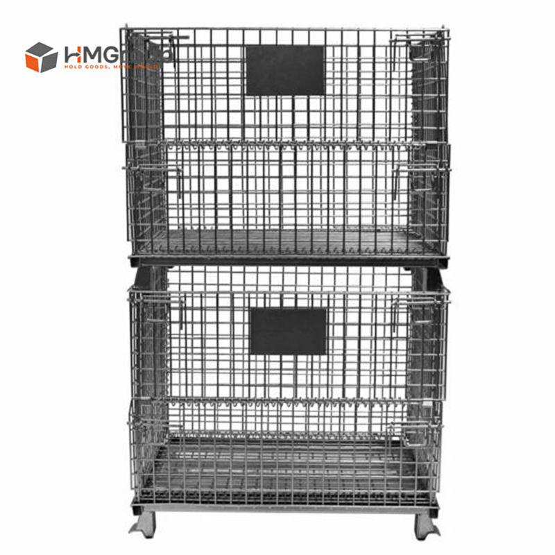 Heavy Duty Galvanized Warehouse Storage Stackable Pallet Wire Mesh Container