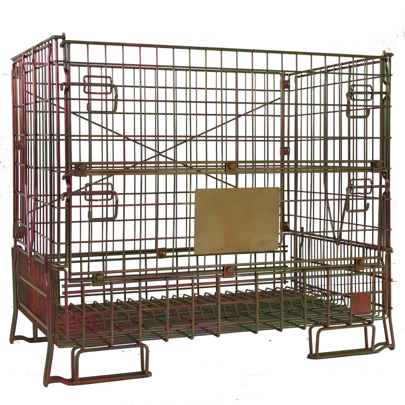 Factory Price Foldable Wire Mesh Metal Pallet Folding Warehouse Lockable Storage Cages