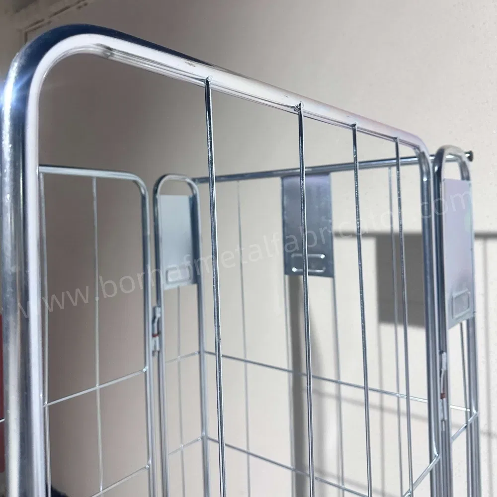 Medium-Duty Customized Hot DIP Zinc Warehouse Transport Folding Steel Material Rolling Container