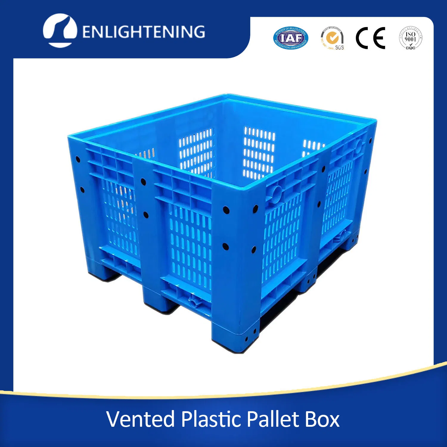 Heavy Duty Storage Solid Surface Stacking Plastic Pallet Box Storage Bins 1200*1000