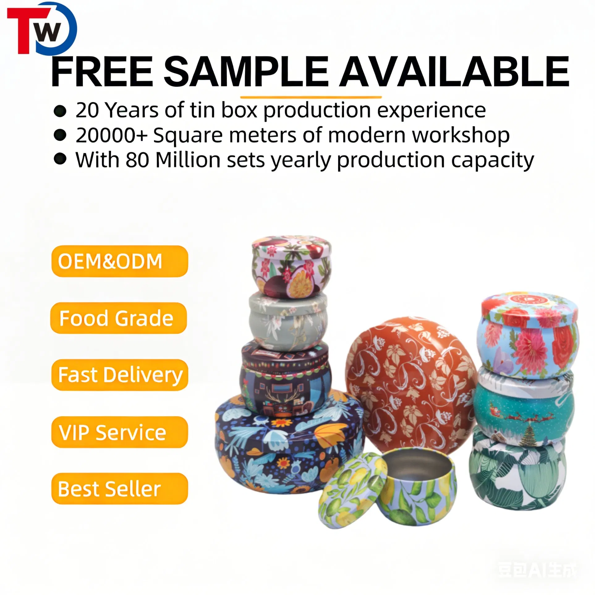 High-Sealing Food-Grade Small Canister Packaging Iron Tin Box