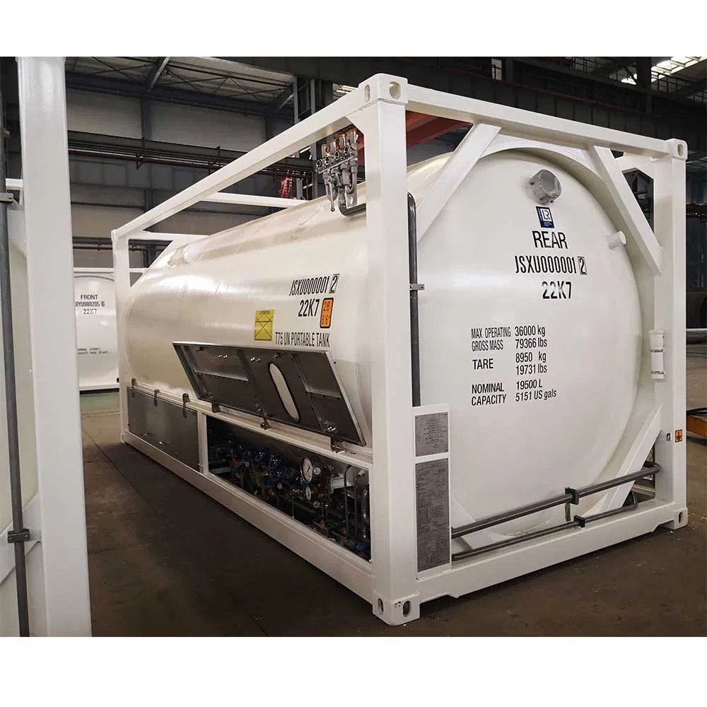 T75 21m3 Cryogenic Gas Shipping ISO Tank Container for Bulk Storage Cargo LNG Carbon Dioxide CO2 Lox Lin Lar