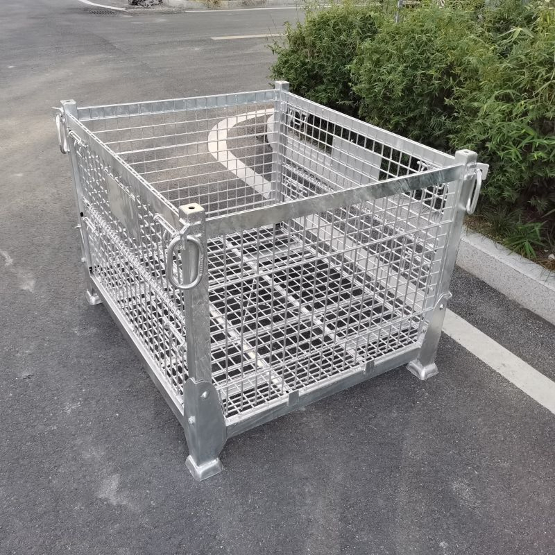 Steel Storage Cage Warehouse Stackable Logistics Folding Mesh Box Stacking Stillage