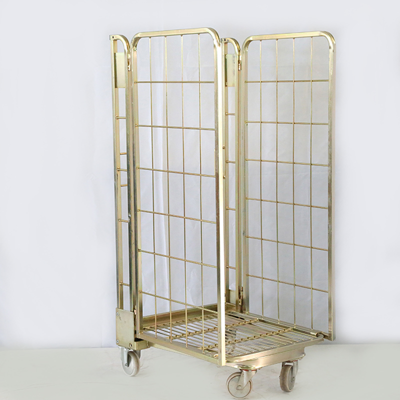 Logistics Metal Folding Rolling Container Security Warehouse Roll Cages Trolley