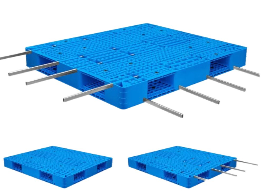 High Quality 6 Runners Rugged Storage Grid Plastic Pallet for Ground Turnover