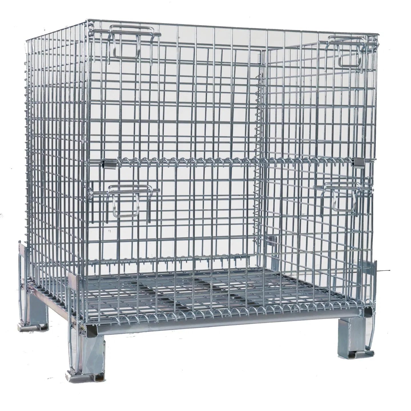 Professional Warehouse Cage Cost-Effective Collapsible Wire Mesh Container Caster