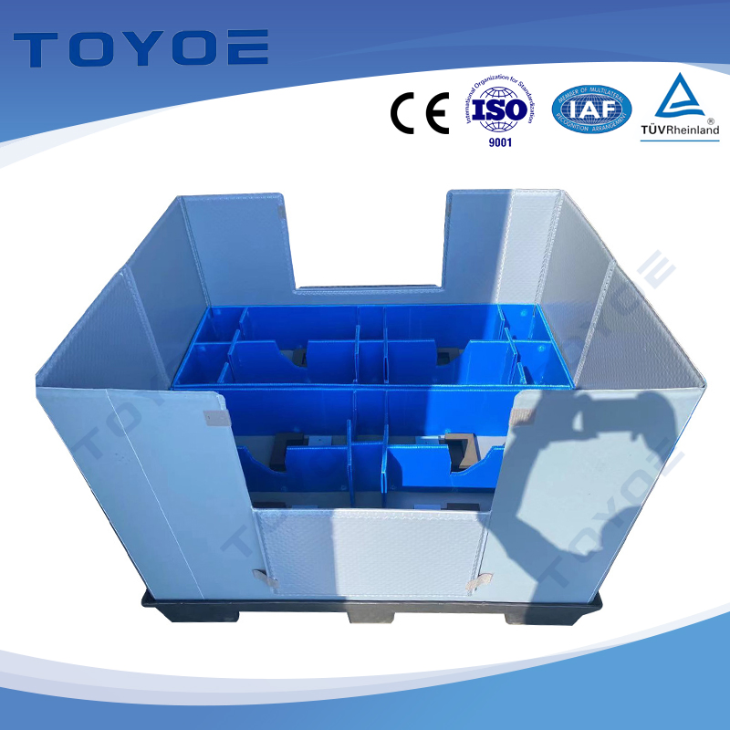 China Goods Heavy Duty Stackable Collapsible Foldable Plastic Crate Storage Bin with Lid for Solar Panel