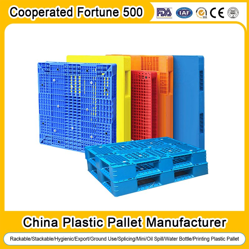 China Plastic Pallet Manufacturer HDPE Heavy Duty Warehouse Storage Industrial Euro One 4 Way Export Oil Spill Containment IBC Printing Hygienic Flat Pallet