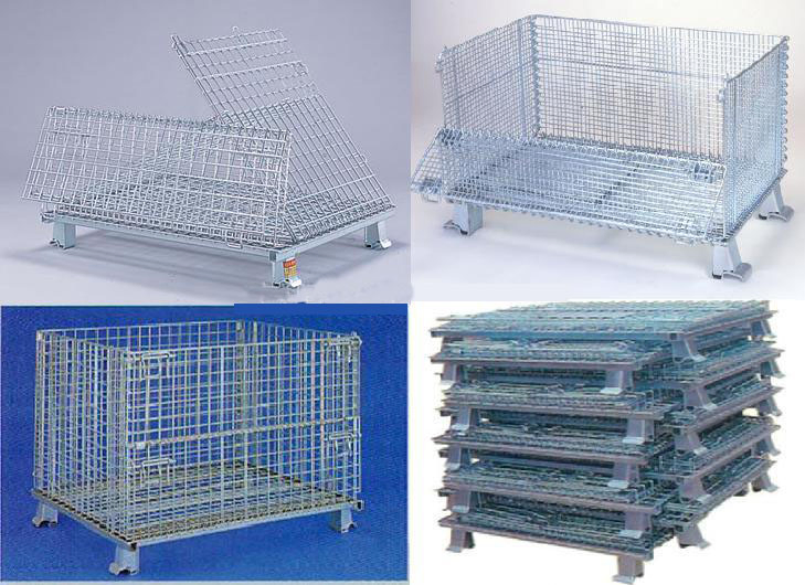 Stackable Collapsible Steel Wire Mesh Pallet Stillage with Heavy Duty