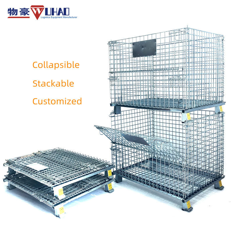 Folding Wire Mesh Storage Cage for Auto Parts