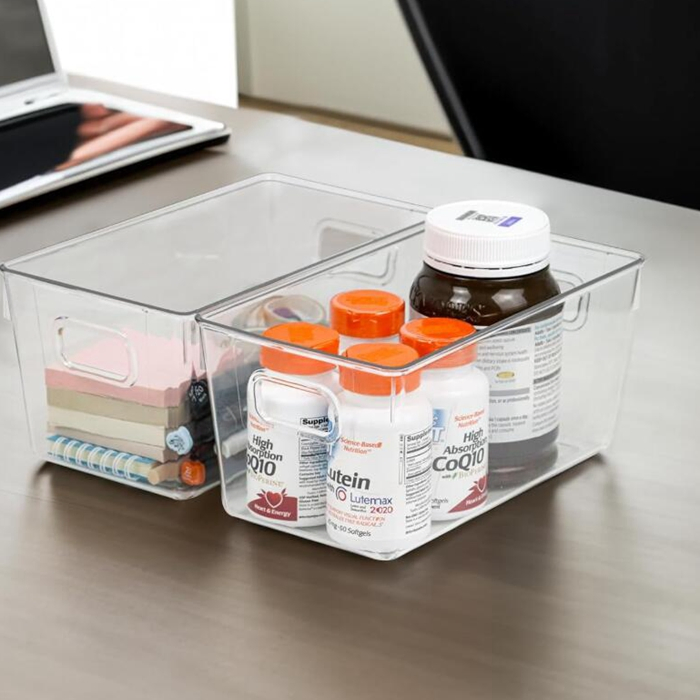 Clear Plastic Pantry Organization Food Makeup Storage Bin