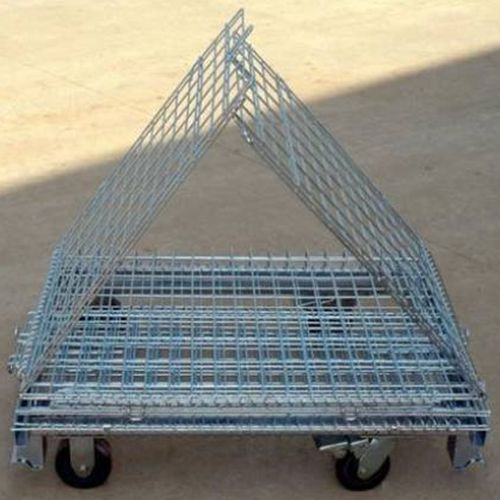 Powder Coated Storage Cage Warehouse Foldable Wire Cage Steel Storage Wire Mesh Container