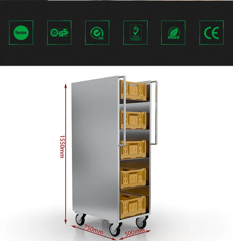 Warehouse Picking Trolley with Plastic Crate