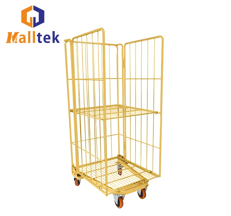 Steel Wire Folding Rolling Trolley Tool Cart 2