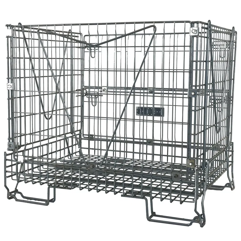 Heavy-Duty Metal Storage Pallet Cage for Efficient Organization