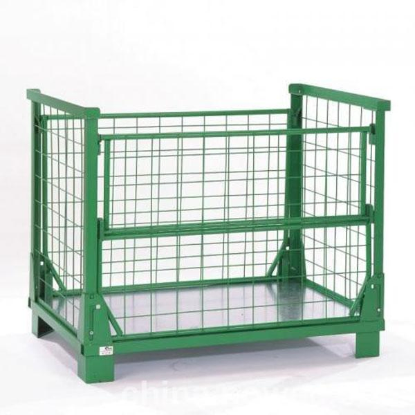 Stainless Welded China Steel Metal Mesh Storage Container Wire Cage Moving Stillage for Warehouse Storage