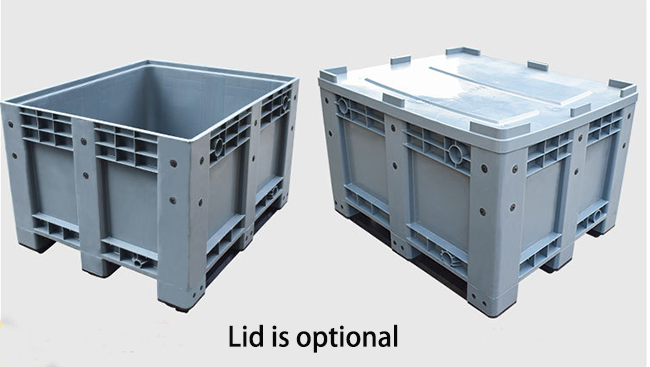 Yellow Big Size Pallet Plastic Container Storage Bins