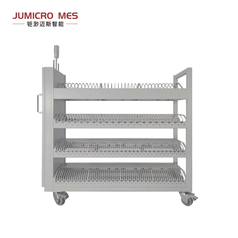 Modern White Smart Sensing Mobile Rack for Efficient Storage Solutions