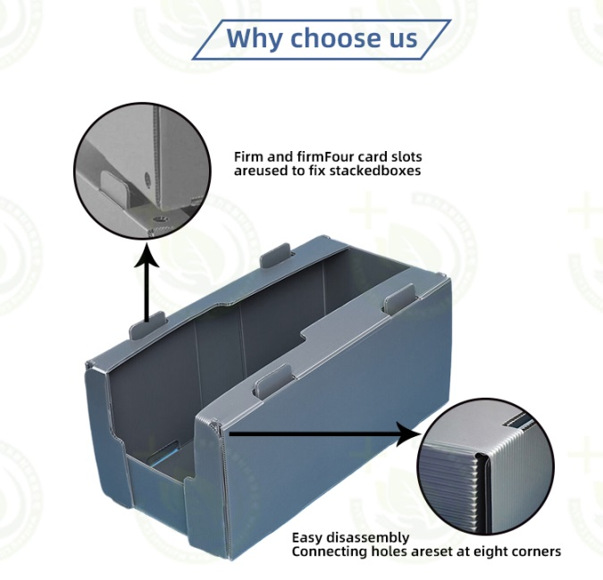 Custom Correx PP Corrugated Plastic Stackable Foldable Clothing Warehouse Pick Bins Shelf Storage Picking Bins Box Shipping Container for Logistics Warehousing