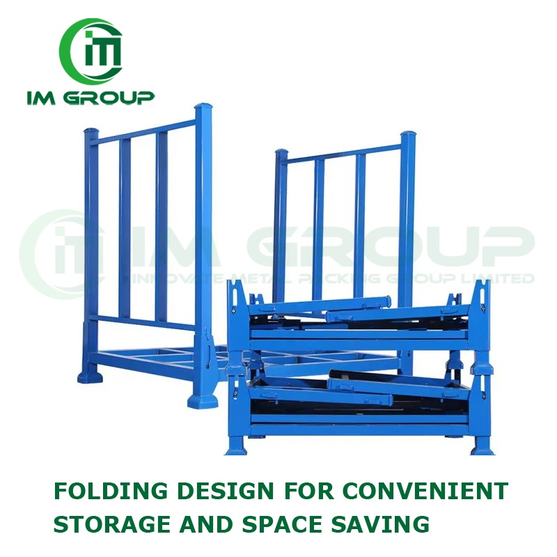 Wholesale 1200kg Carrying Capacity Foldable Metal Storage Stackable Steel Textile Stillage