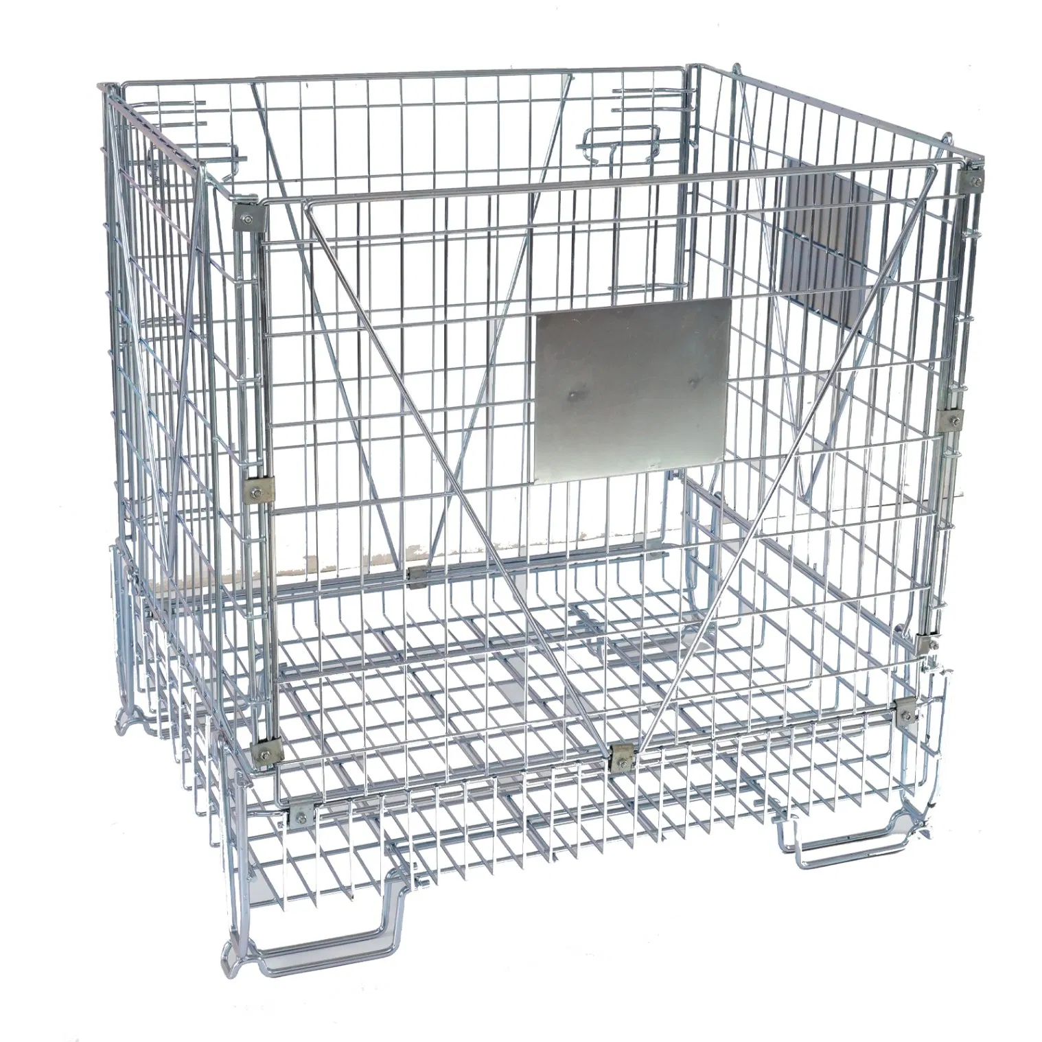 Customizable Stackable Galvanized Pet Preform Wire Mesh Containers for Warehouse Storage