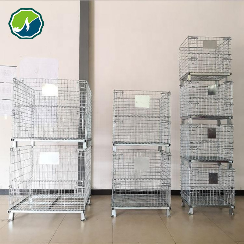 Foldable Metal Turnover Box and Stackable Wire Mesh Pallet Box Wire Mesh