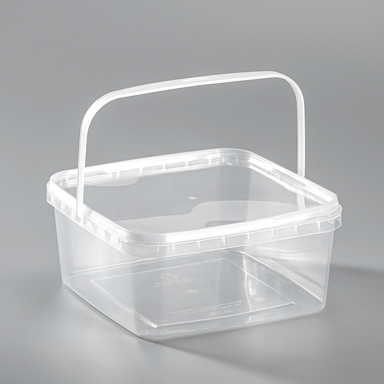 PP Large Size 2600ml Customization Logo Storage Airtight Disposable Takeout Container with Handle and Lid Bulk Sale
