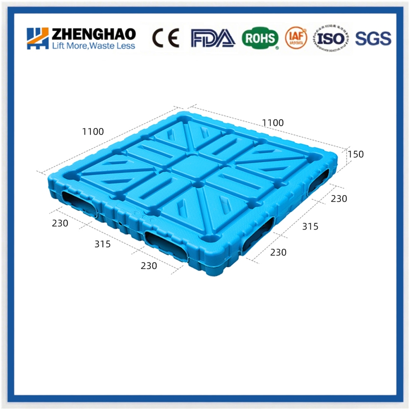 Blow Molding Double-Sided Plastic Pallet 1200× 1000mm Anti-Slip Wear-Resistant Suitable for Cold Storage Logistics Turnover